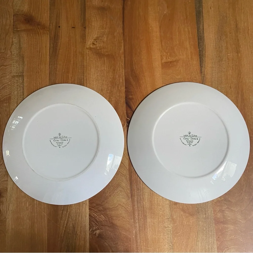 Vintage MCM Mikasa Cera-Stone Tamago 10.5" Dinner Plates Rooster Retro - Picture 4 of 7